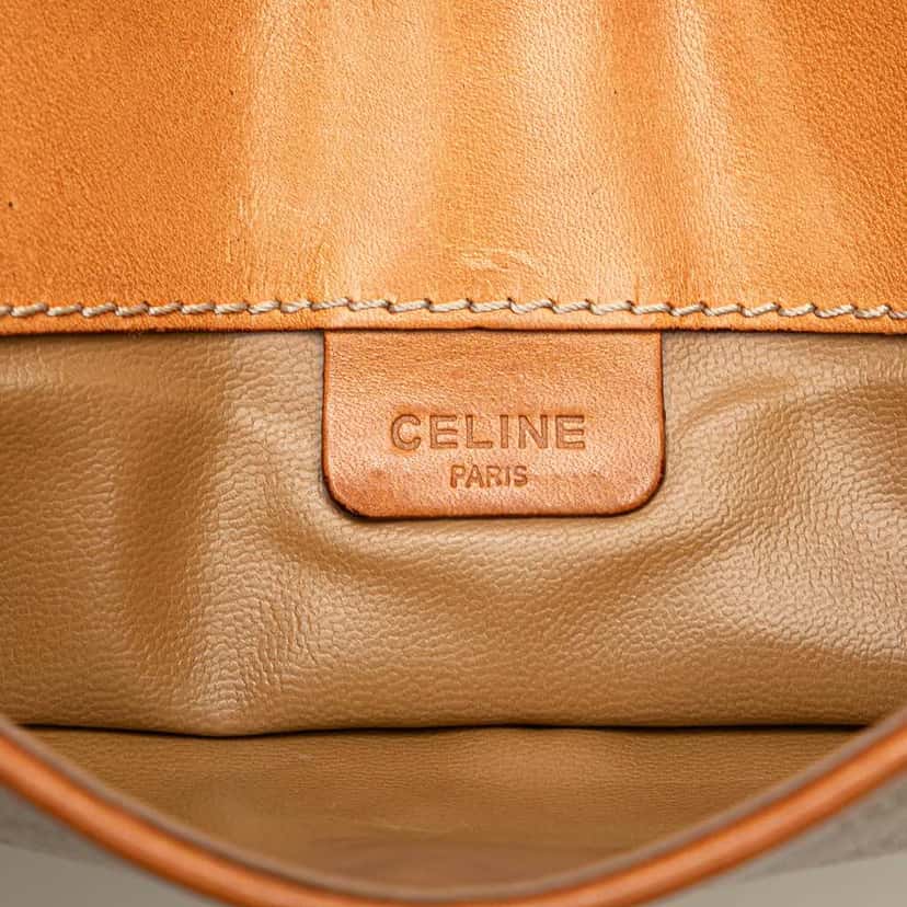 Celine Macadam Coated Canvas Clutch Brown Canvas Good condition - Box View