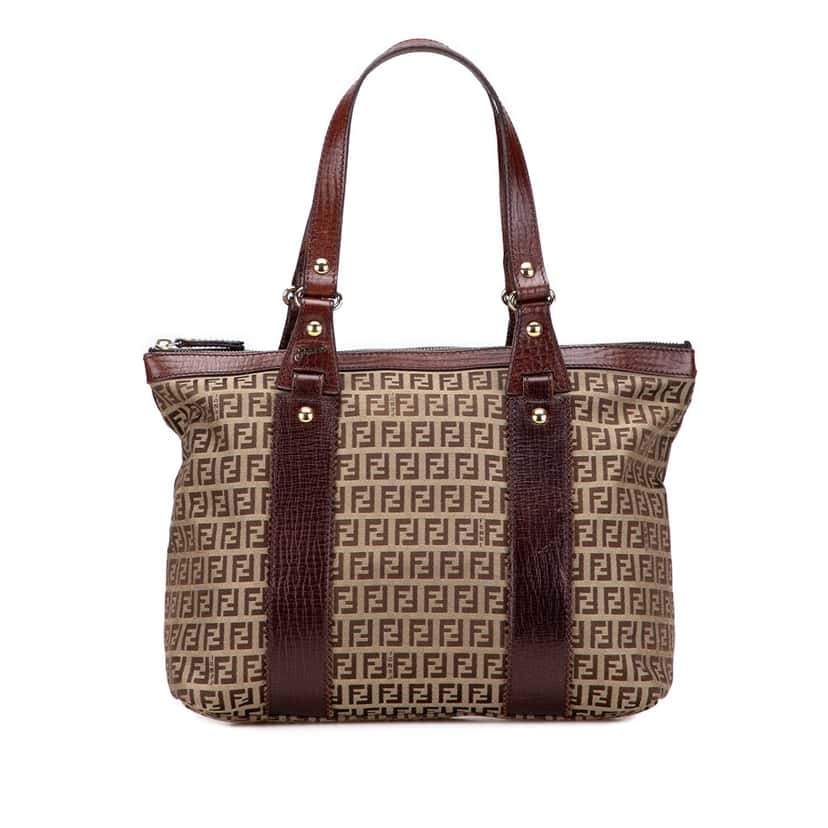 Fendi Zucchino Canvas Tote Brown Canvas Good condition - Front View
