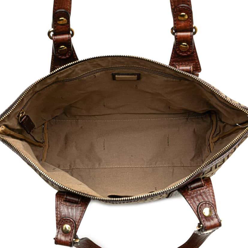 Fendi Zucchino Canvas Tote Brown Canvas Good condition - Model View