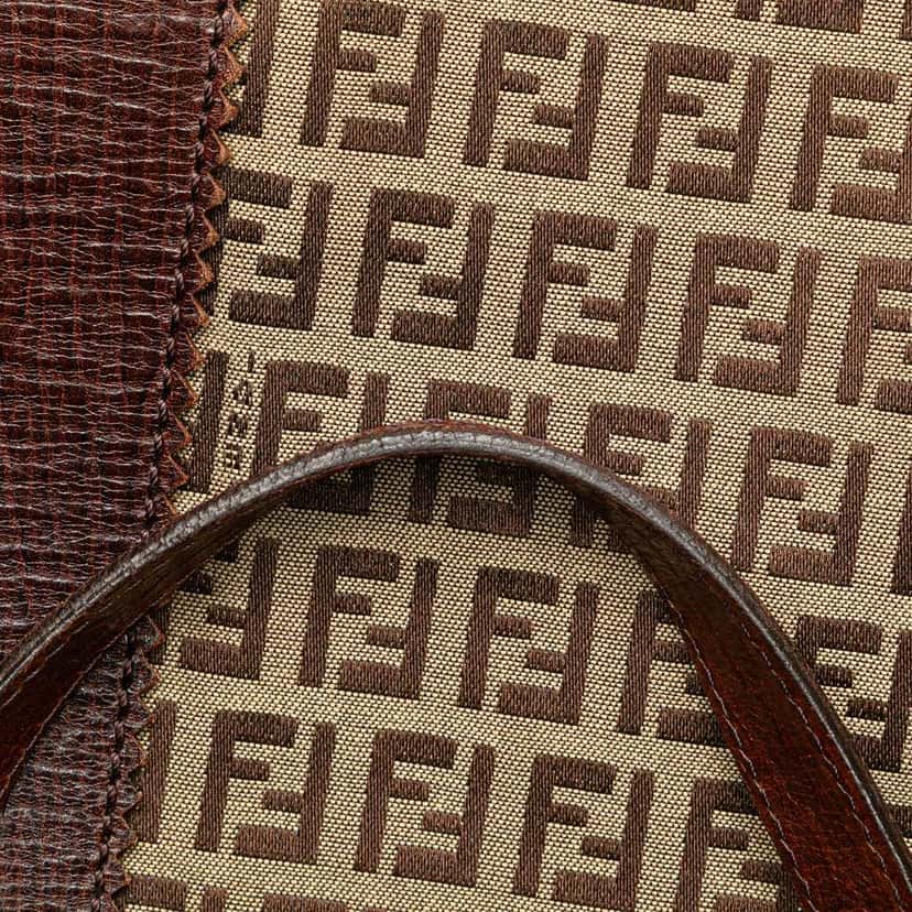 Fendi Zucchino Canvas Tote Brown Canvas Good condition - Box View