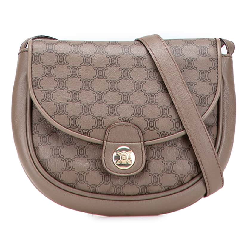 Celine Macadam Leather Crossbody Brown Leather Good condition - Front View