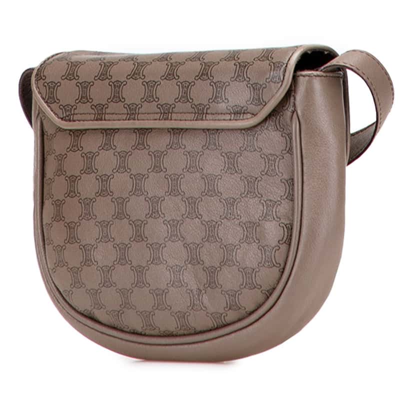 Celine Macadam Leather Crossbody Brown Leather Good condition - Back View