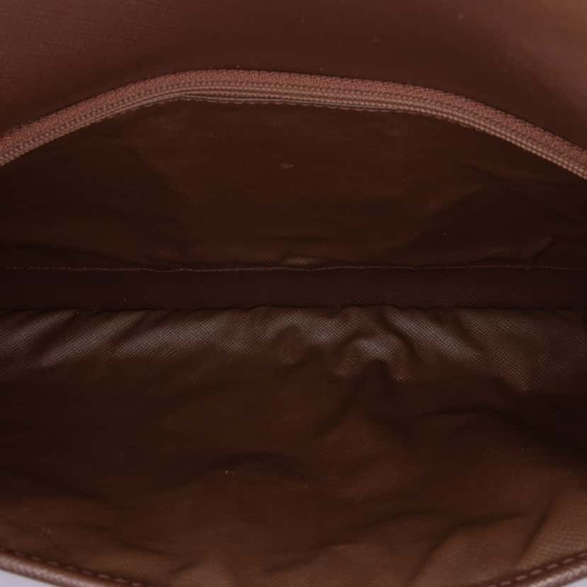 Burberry Vintage Check Canvas Flap Satchel Brown Canvas Good condition - Model View