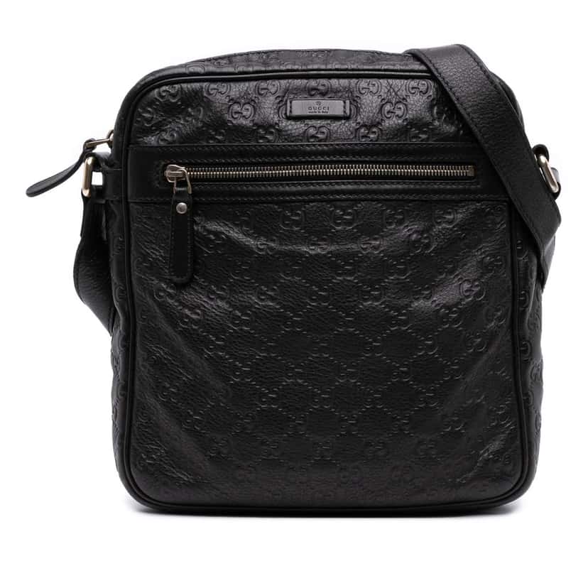 Gucci Guccissima Crossbody Black Leather Good condition - Front View