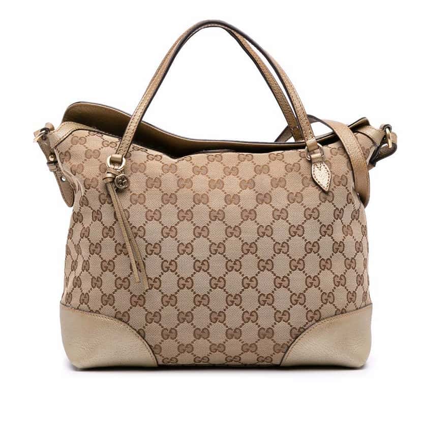Gucci Medium GG Canvas Bree Satchel Brown Canvas Good condition - Front View