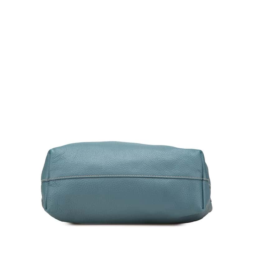 Prada Vitello Daino Open Convertible Tote Blue Leather Good condition - Inside View