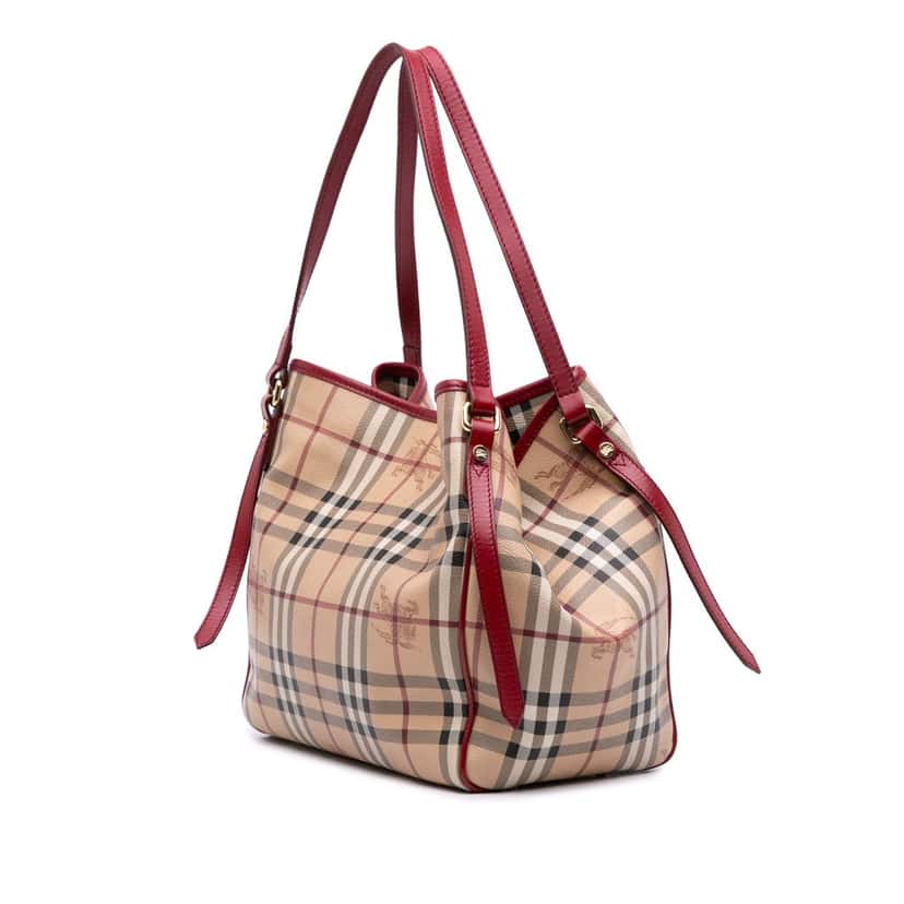 Burberry Small Haymarket Check Coated Canvas Canterbury Tote Brown Canvas Good condition - Back View