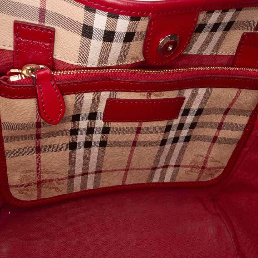 Burberry Small Haymarket Check Coated Canvas Canterbury Tote Brown Canvas Good condition - Box View