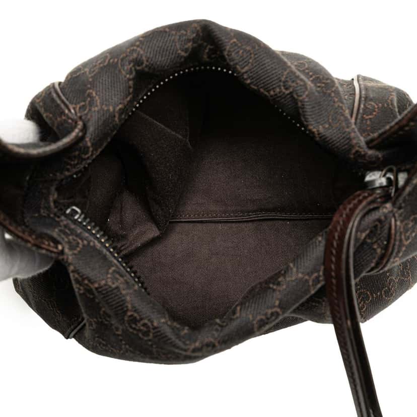 Gucci GG Denim Handbag Brown Denim Good condition - Model View
