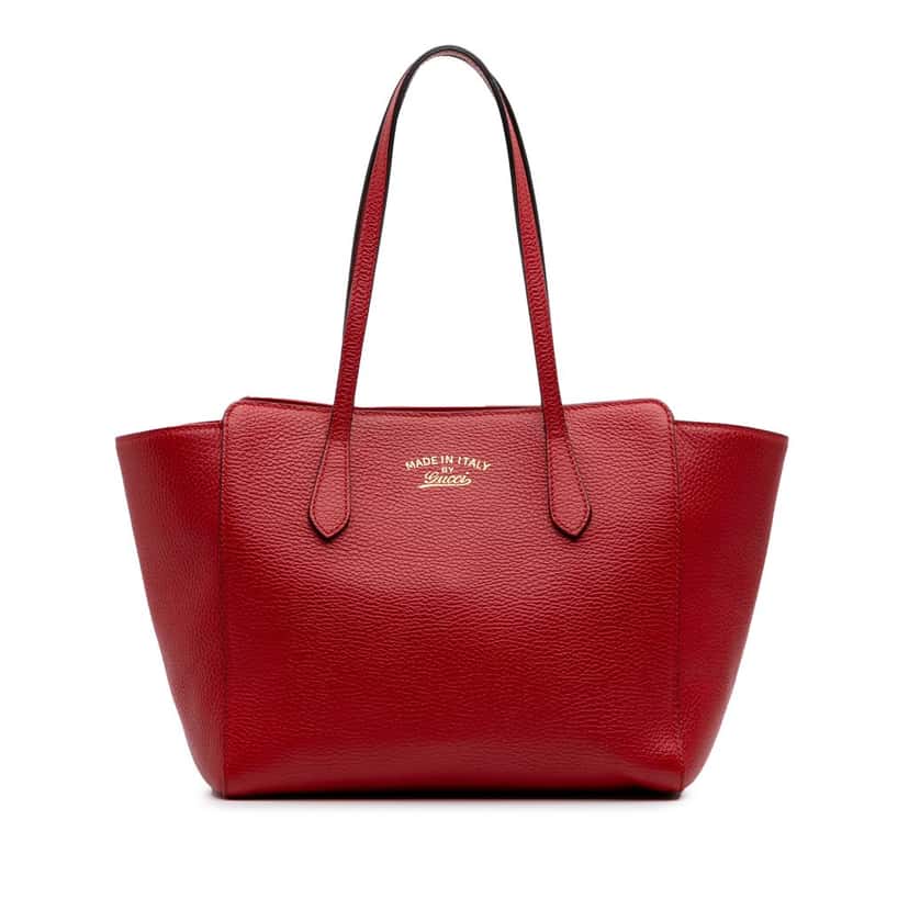 Gucci Medium Leather Swing Tote Red Leather Good condition - Front View