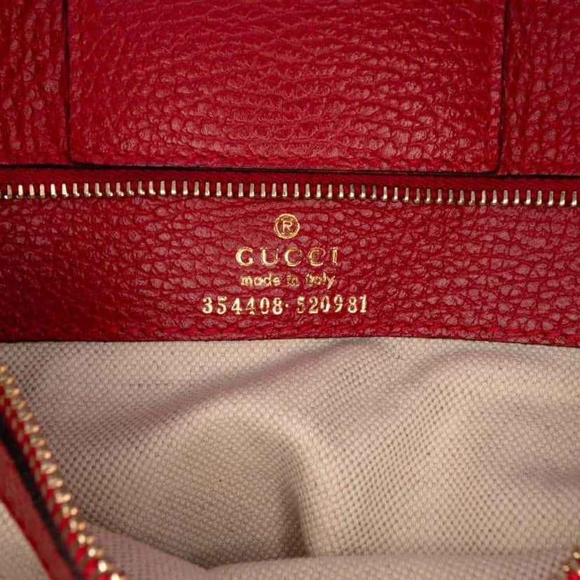 Gucci Medium Leather Swing Tote Red Leather Good condition - Box View