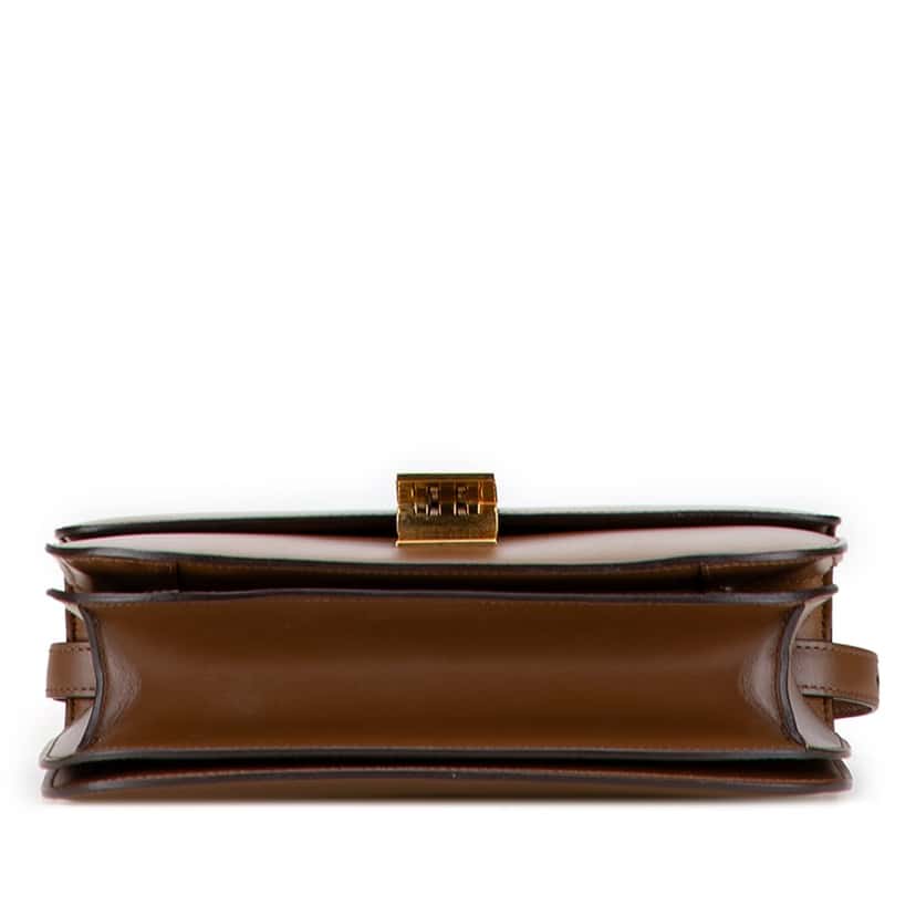 Celine Medium Calfskin Classic Box Brown Leather Good condition - Inside View