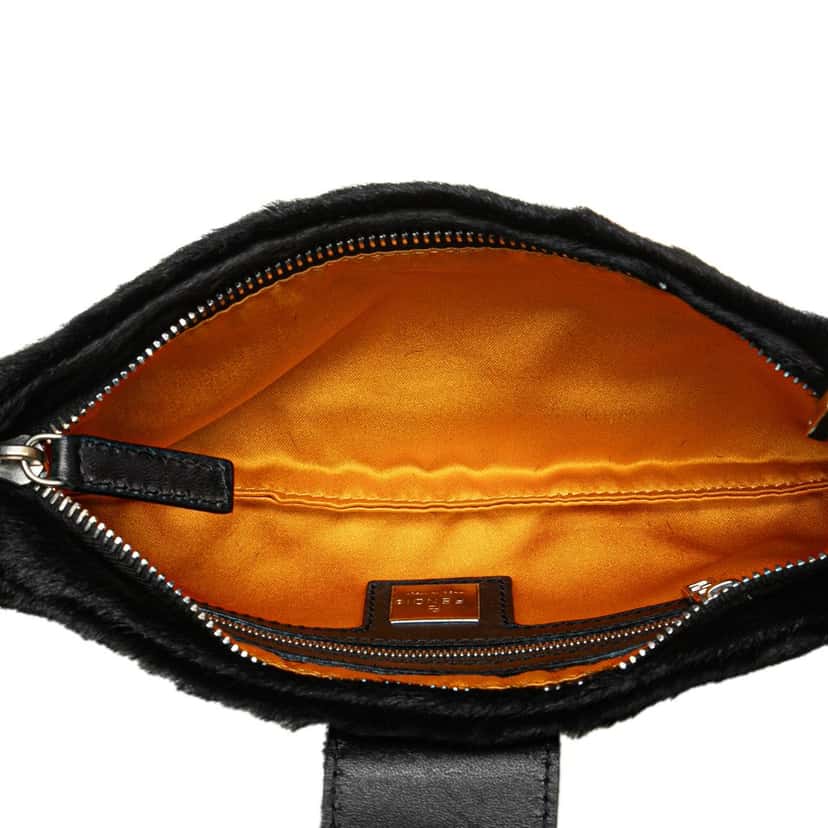 Fendi Pony Hair Shoulder Bag Black Good condition - Model View