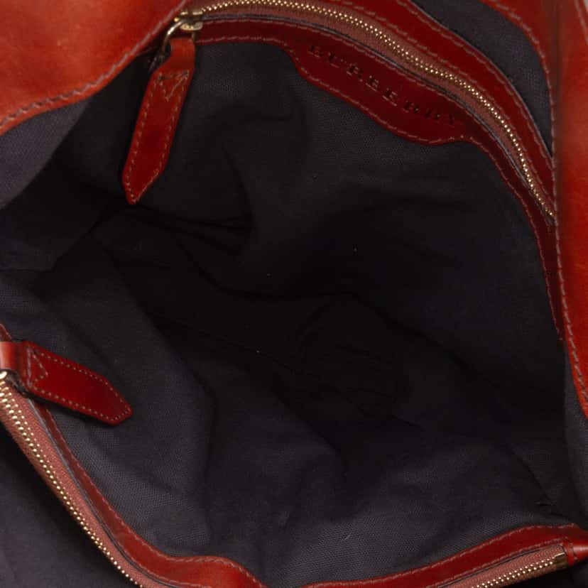 Burberry House Check Canvas Gosford Bridle Satchel Brown Canvas Good condition - Model View