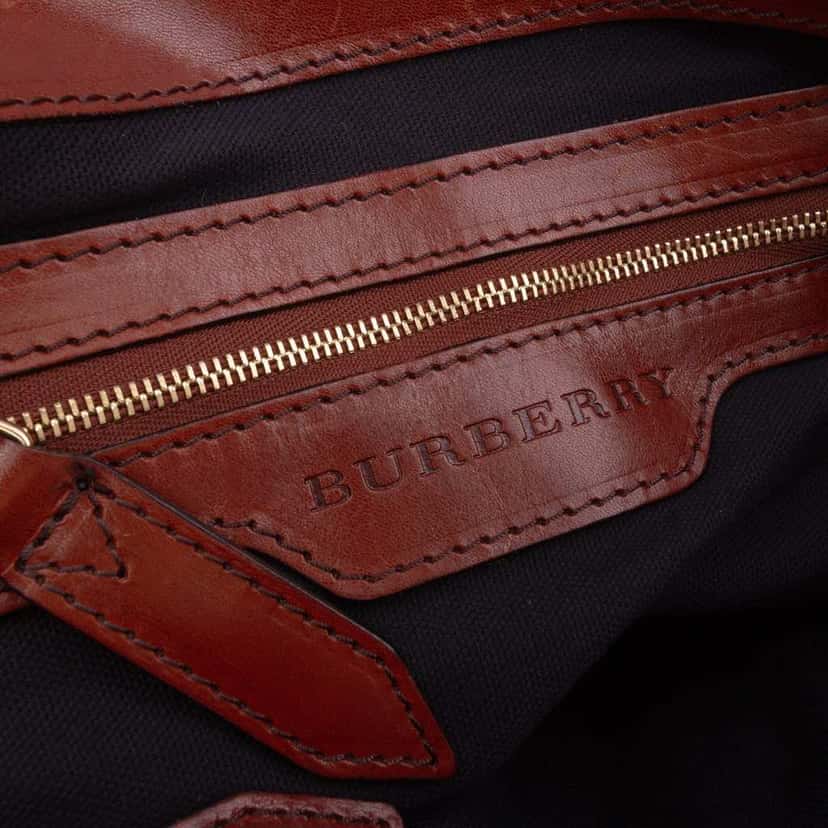 Burberry House Check Canvas Gosford Bridle Satchel Brown Canvas Good condition - Box View