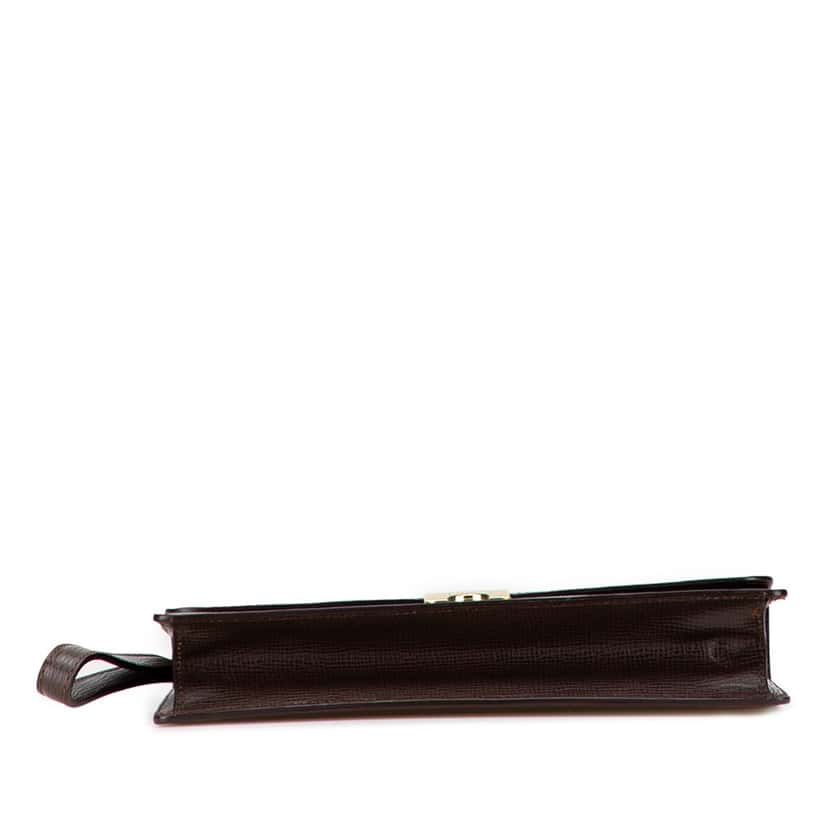 Loewe Leather Anagram Clutch Brown Leather Good condition - Inside View