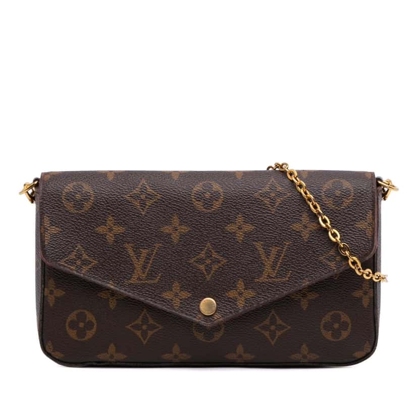 Louis Vuitton Monogram Pochette Felicie Brown Canvas Good condition - Front View