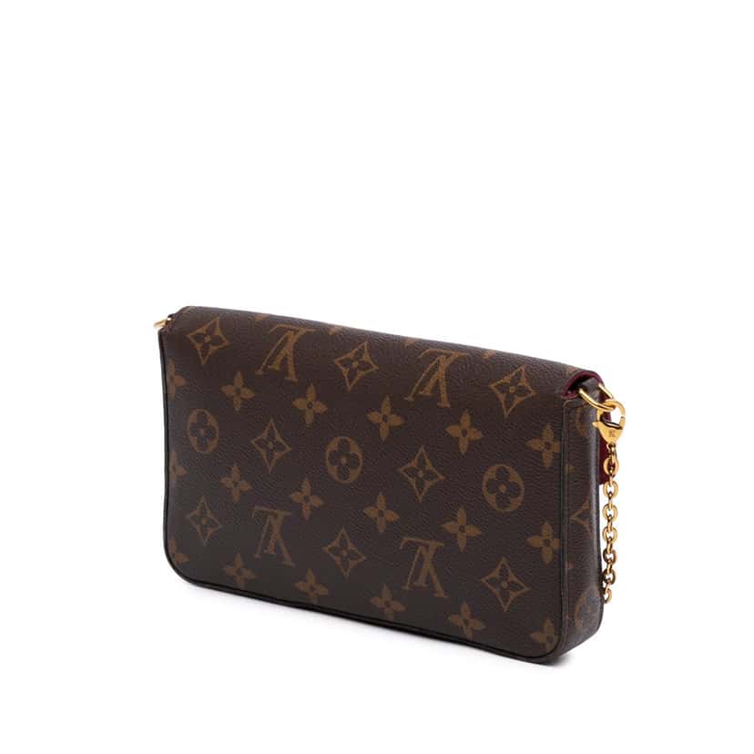 Louis Vuitton Monogram Pochette Felicie Brown Canvas Good condition - Back View