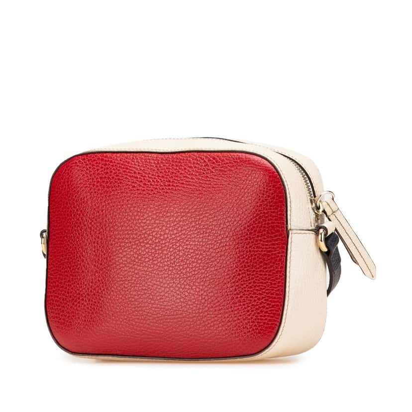 Gucci Small Tricolor Leather Soho Disco Crossbody Red Leather Good condition - Back View