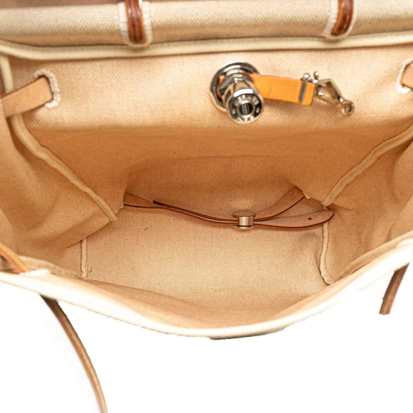 Hermès Toile Herbag Backpack PM Brown Canvas Good condition - Model View