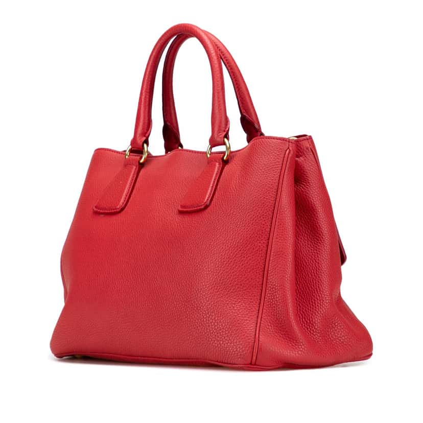 Prada Vitello Daino Open Convertible Tote Red Leather Good condition - Back View