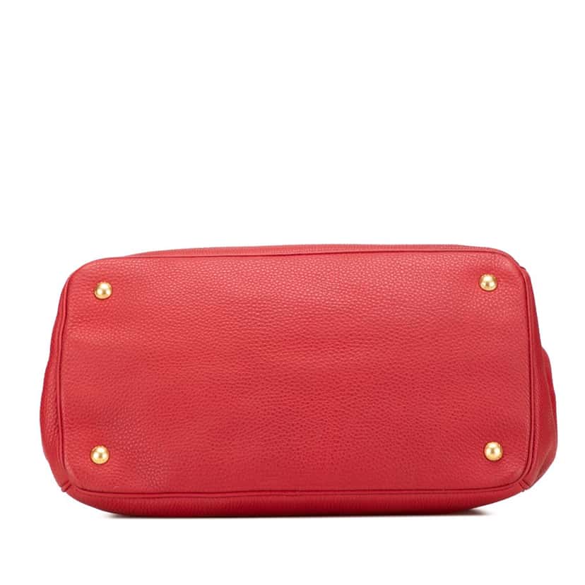 Prada Vitello Daino Open Convertible Tote Red Leather Good condition - Inside View