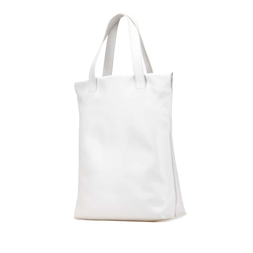 Loewe Anagram Leather Shopper Tote White Leather Good condition - Back View