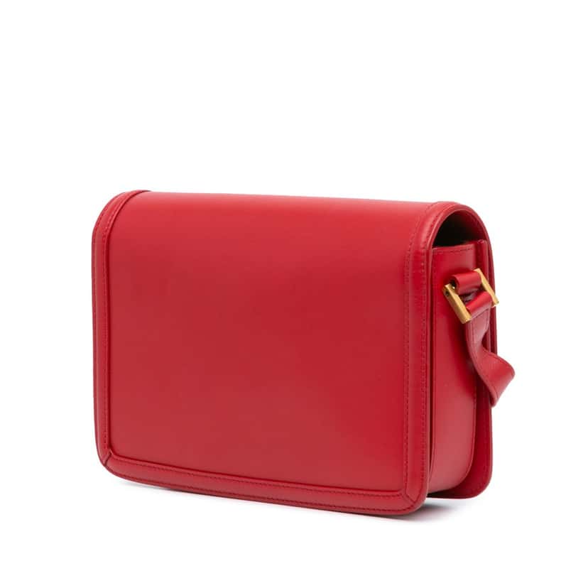 Saint Laurent Medium Calfskin Solferino Satchel In Box Red Leather Good condition - Back View