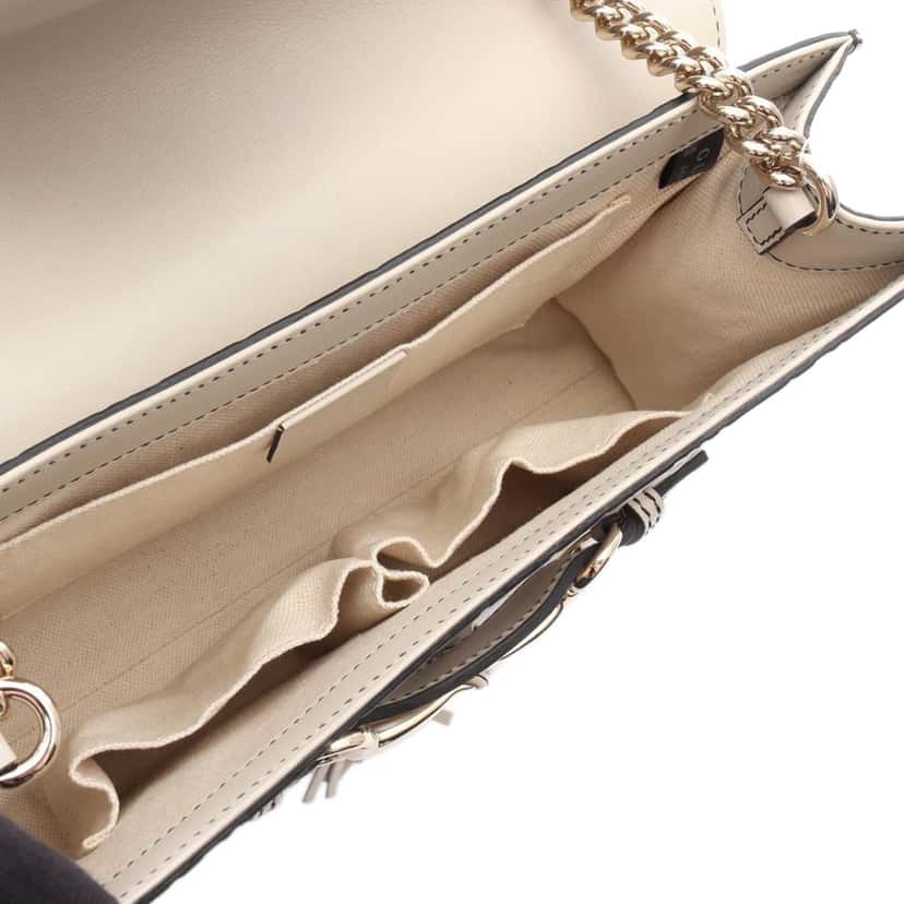 Gucci Medium Guccissima Emily Shoulder Bag White Leather Good condition - Inside View