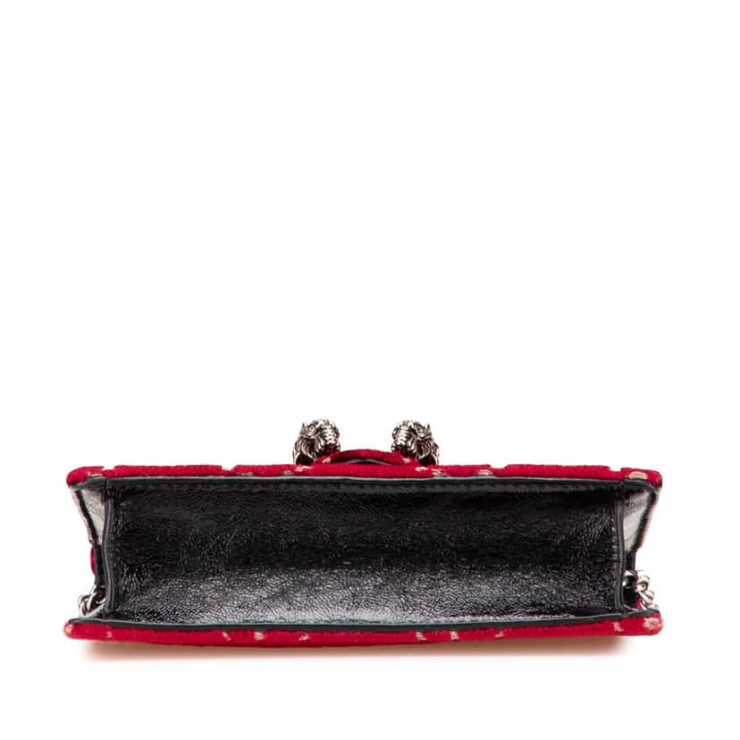 Gucci Super Mini GG Velvet Dionysus Crossbody Red Velvet Good condition - Inside View