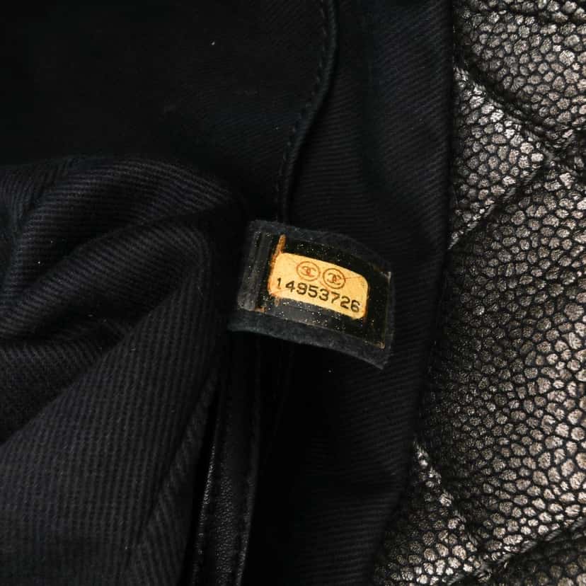 Chanel CC Metallic Caviar Soft Tote Grey Leather Good condition - Box View
