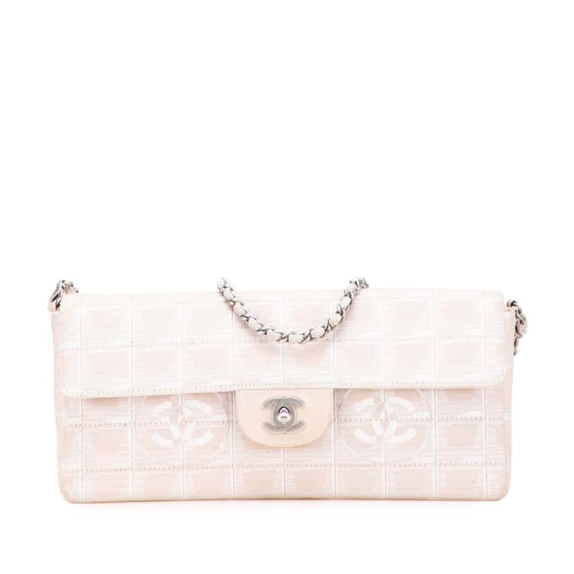 Chanel New Travel Line Nylon East West Flap Pink Good condition - Front View