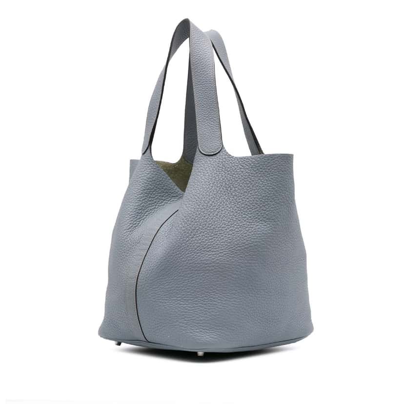 Hermès Clemence Picotin Lock 26 Blue Leather Good condition - Back View