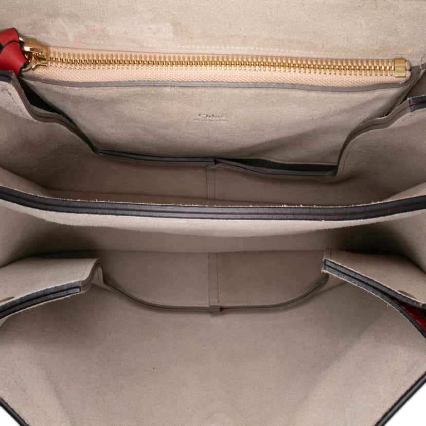 Chloé Medium Calfskin and Suede Faye Crossbody Red Leather Good condition - Model View