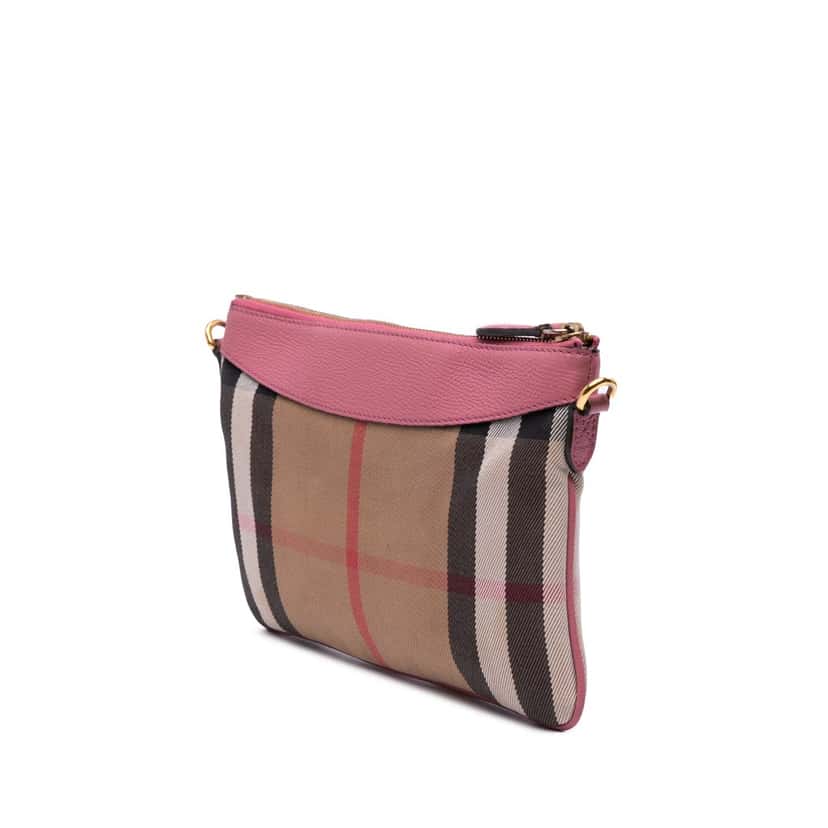 Burberry House Check Canvas Derby Peyton Crossbody Brown Canvas Good condition - Back View