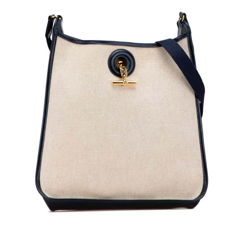 Hermès Toile H and Barenia Vespa PM Brown Canvas Good condition - Front View