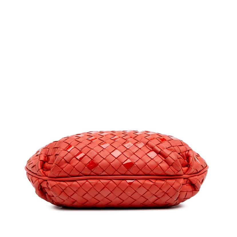 Bottega Veneta Nappa and Patent Intrecciato Crossbody Red Leather Good condition - Inside View