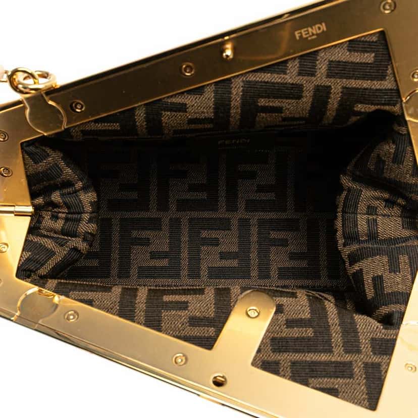 Fendi Small Nappa Fendi First Crossbody Brown Leather Good condition - Model View