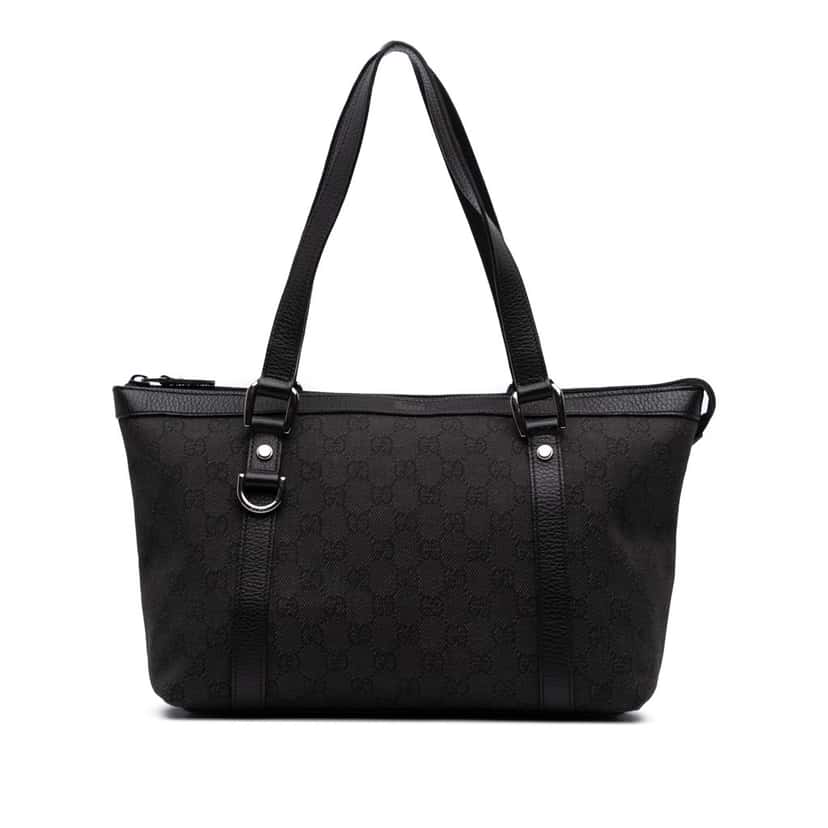 Gucci GG Denim Abbey D Ring Tote Grey Denim Good condition - Front View