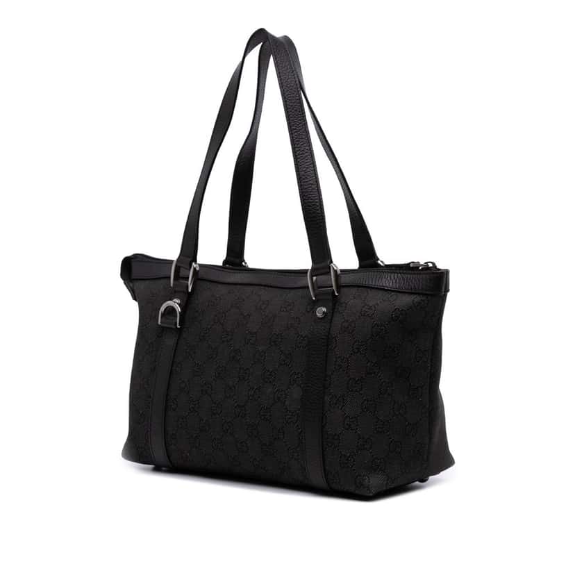 Gucci GG Denim Abbey D Ring Tote Grey Denim Good condition - Back View