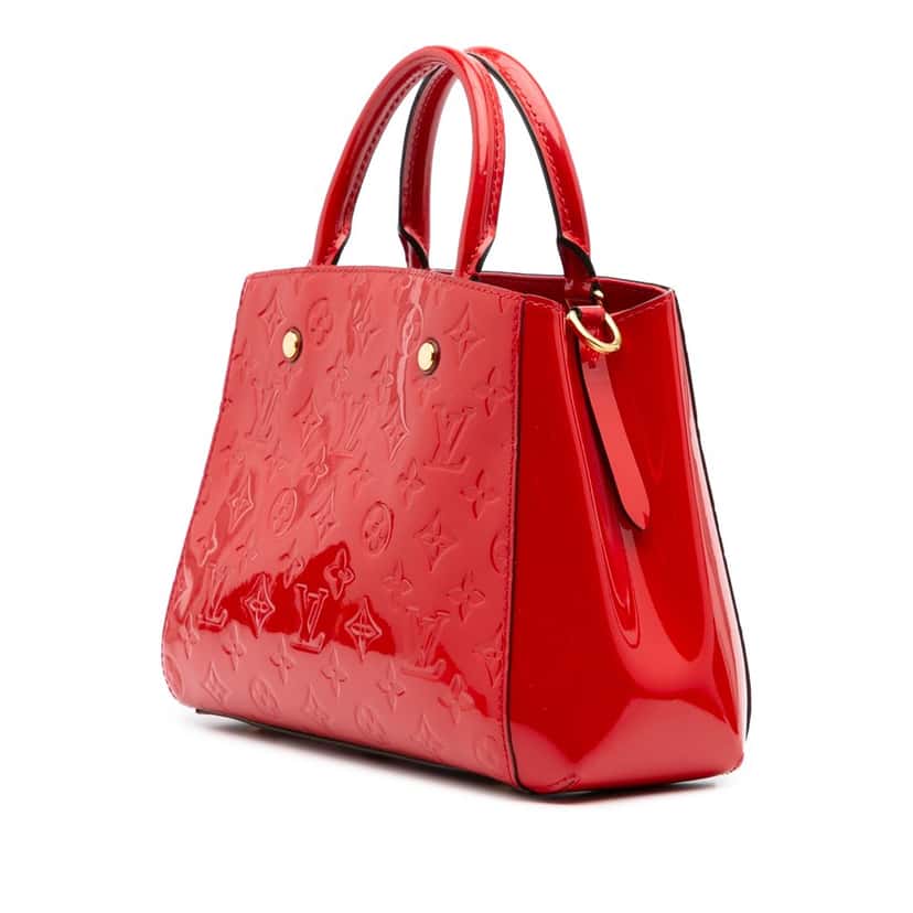 Louis Vuitton Monogram Vernis Montaigne BB Red Leather Good condition - Back View
