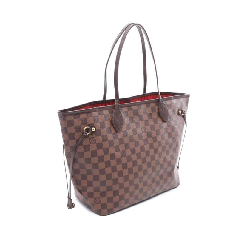 Louis Vuitton Damier Ebene Neverfull MM Brown Canvas Good condition - Back View