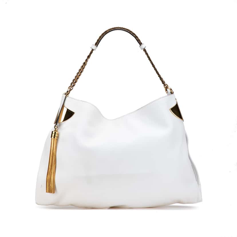 Gucci Medium Leather 1970 Hobo White Leather Good condition - Front View