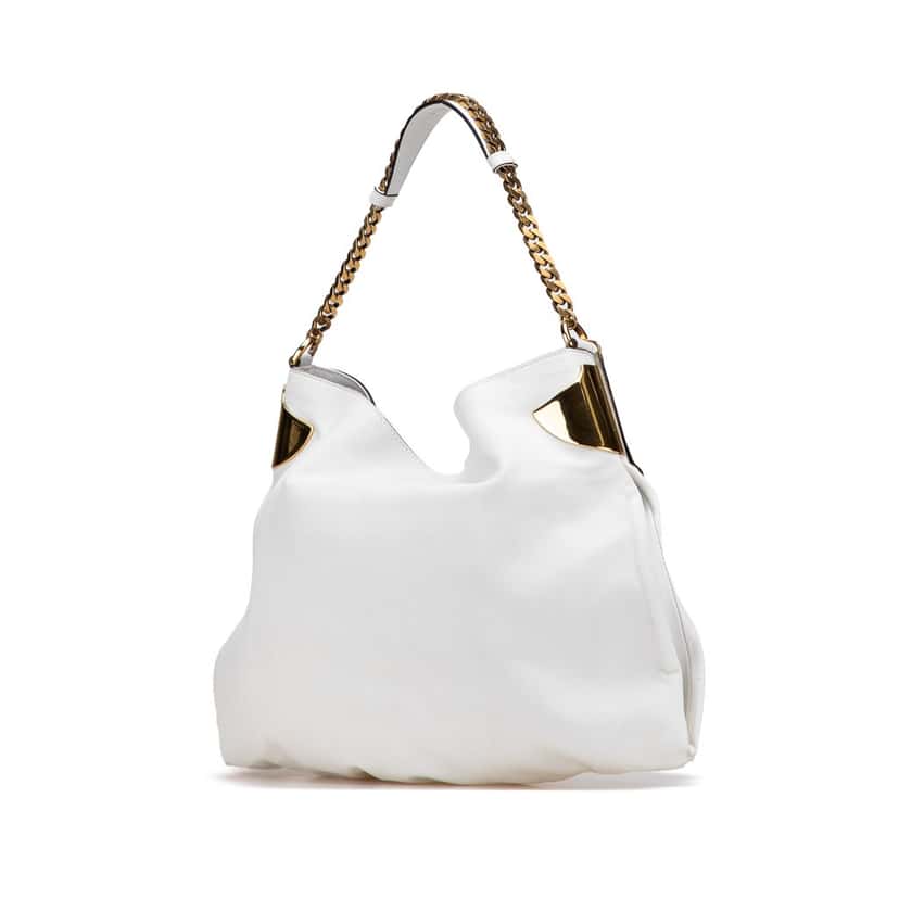 Gucci Medium Leather 1970 Hobo White Leather Good condition - Back View