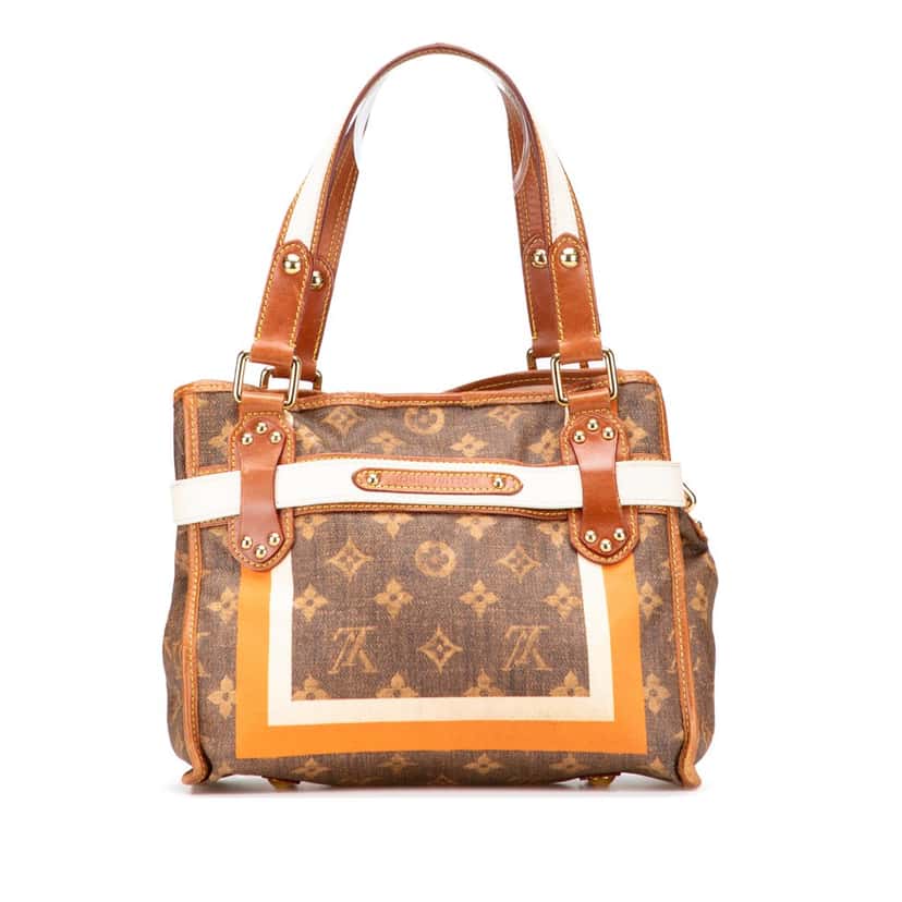 Louis Vuitton Limited Edition Monogram Tisse Rayures PM Brown Canvas Good condition - Back View