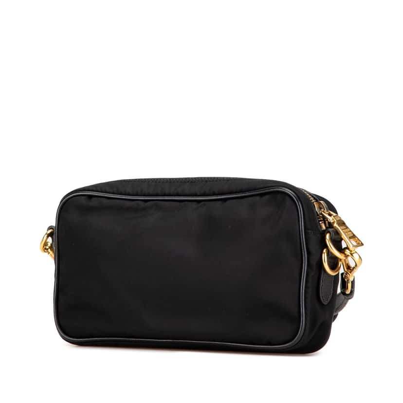 Prada Small Tessuto Front Pocket Camera Bag Black Leather Good condition - Back View