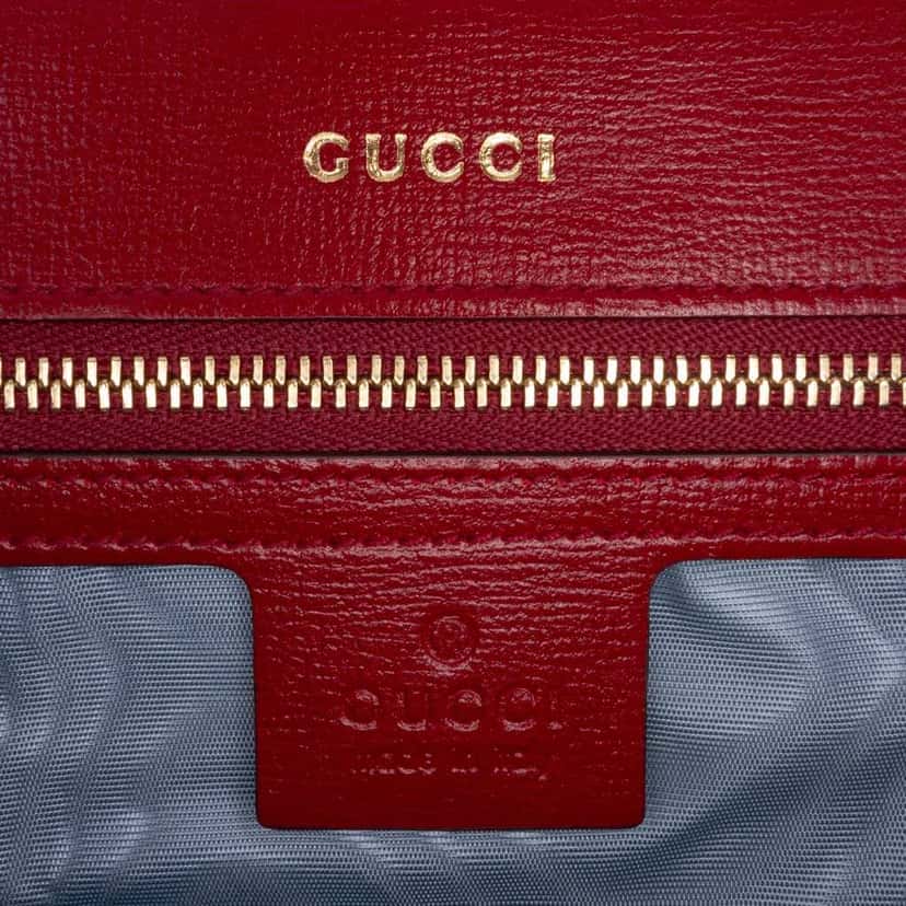 Gucci Medium Suede GG Ring Torchon Shoulder Bag Red Leather Good condition - Box View