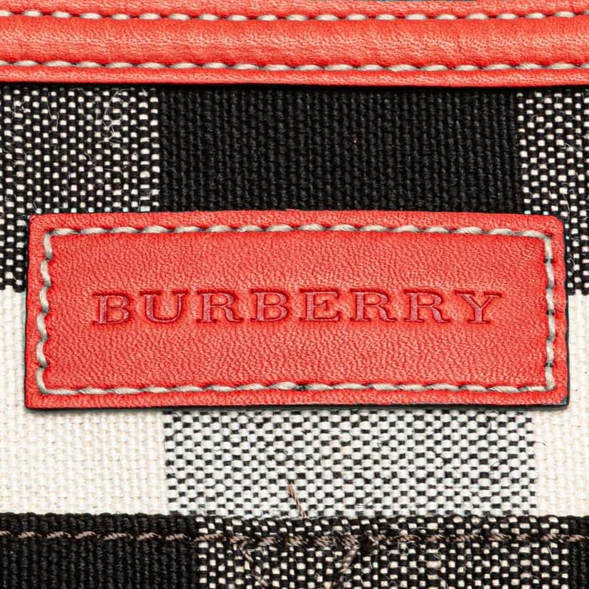 Burberry Medium Mega Check Canvas Ashby Bucket Bag Brown Canvas Good condition - Box View