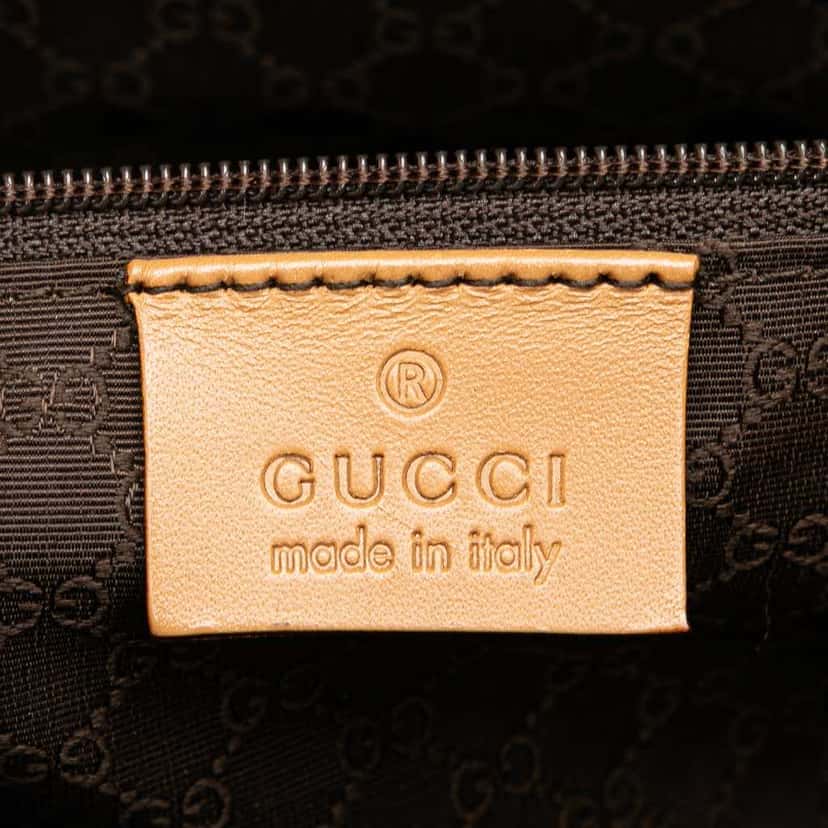 Gucci Leather Web Handbag Brown Leather Good condition - Box View