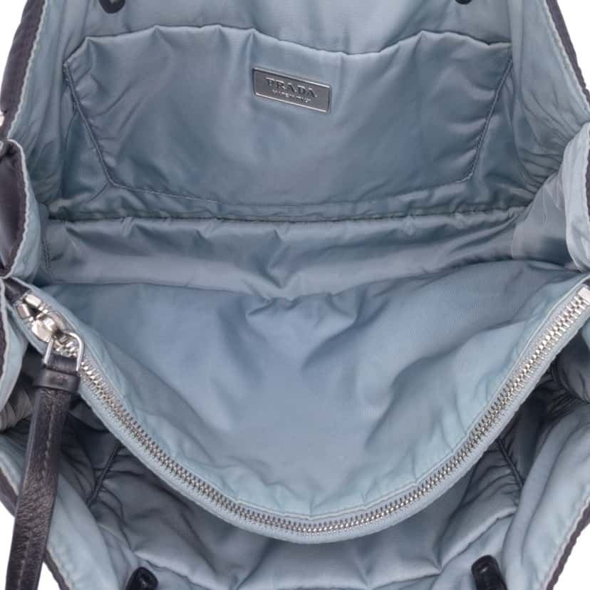 Prada Tessuto Studded Etiquette Tote Black Good condition - Model View